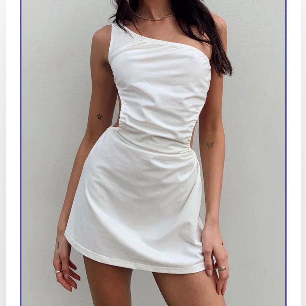 Princess Polly white one shoulder backless mini Priscilla Dress